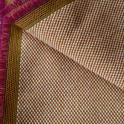 Vtg MCM Kvadrat Wool Upholstery Fabric ''Steelcut Trio'' Gold, Purple Texture 2 yd