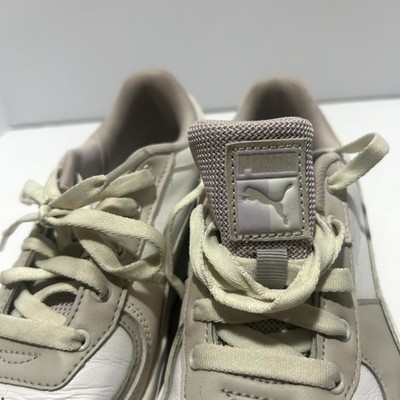 Puma Cali Dream Womens Casual Shoes Pastel Gray Leather Lace Up Sneakers USA 8