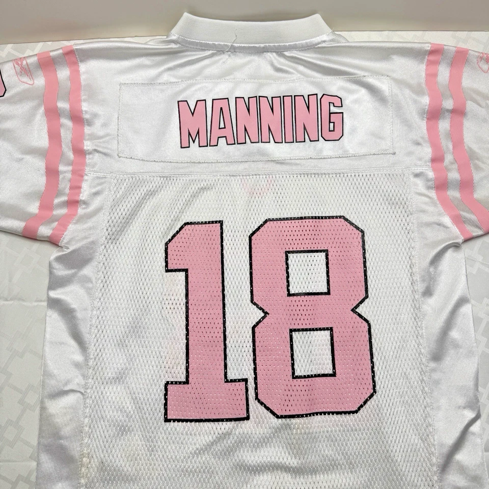 Camiseta de colección Peyton Manning Pink Colts niñas talla L (14) equipo Reebok NFL Foto 4 de 4