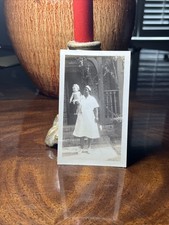 Vintage Photo African American Woman Holding Child Infant Caretaker Brick House