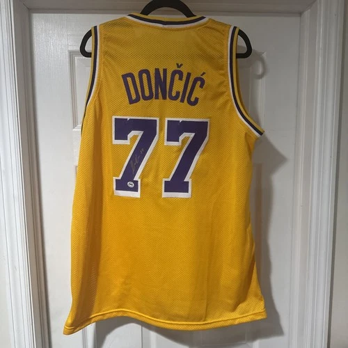Luka Doncic Custom Signed Basketball Jersey COA ACA: A45275