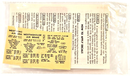 Calcomanía Walthers escala HO #934-706192 datos antiguos - negra RARA | Zustand: New