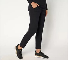 Denim  Co. Active Regular Rib Mix Straight Leg Ankle Pant ABlack Medium A677845