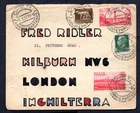 Italy - 1937 Cover from Chieti to London with Arrive Partenze Postmarks