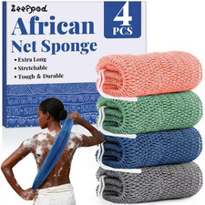 African Net Sponge Authentic-4 Packs African Exfoliating Net Sponge,Bath Sponges