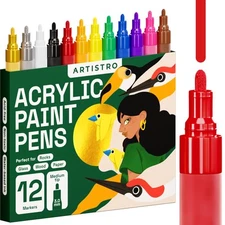 Acrylic Paint Pens for Rock Painting, Stone, Ceramic, Glass, Wood, Fabric,
