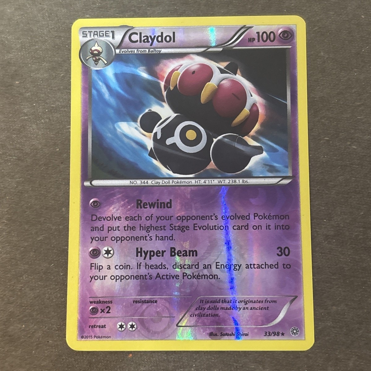 Claydol 33/98 - XY Ancient Origins Pokemon Reverse Holo LP | eBay