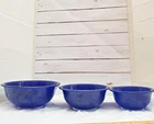 3pc Set PYREX VTG Glass Mixing Bowls, Cobalt, Dark Blue, Nesting, 325, 323, 322