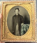 Clear Minty Civil War 1/6 Tintype Photo Of A Union Infantry Soldier