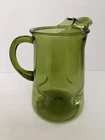Vintage Anchor Hocking Glass Pitcher Finlandia Avocado Green 72 Oz  1960’s MCM