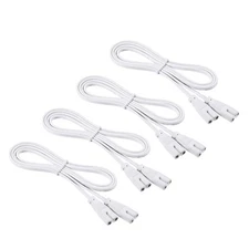 4 Pcs Lamp Connecting Wire for T4 T5 T8 LED Tubing, 2 Pin Linkable Cords Exte...