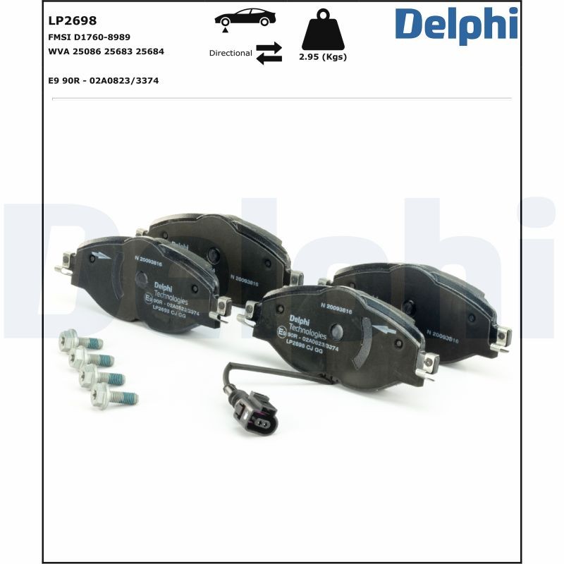Plaquettes de frein DELPHI LP2698 pour frein à disque arrière de voiture