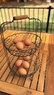 2-Tier Round Metal Wire Basket Stand w/ Wood Handle, Farmhouse Style — photo 3