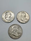 Lot of 3 - Franklin Half Dollars - 90% Silver