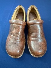 Born Concept b.o.c. Peggy Embossed Vegan Leather Brown Comfort Clogs Women's 8 W
