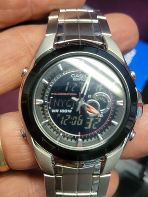 CASIO EFA119BK-1A Edifice Analog/Digital Combination Stainless Steel Watch - NEW
