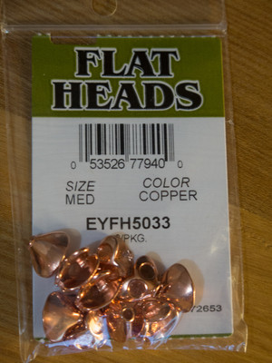Wapsi Flat Heads, Copper, Size Medium - 10 per pack!