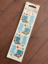 Mrs Grossman's New Vintage 1990’s 3x Sheets Retro Computer Stickers Strips