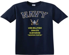 USS BILLFISH* SSN-676* SUBMARINE*EAGLE SHIRT*NAVY OFFICIALLY LICENSED