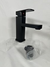 Matt Black Square Modern Bathroom Basin Sink Mixer Tap