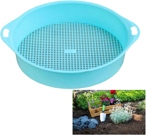 Round Garden Soil Sieve Pan, Gardening Sand Soil Compost Sifter 3Mm Tetragonum H - Picture 8 of 9
