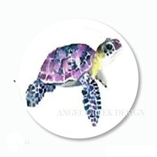 Cute Sea Turtle Party Favors Scrapbook Stickers Round Envelope Seals Labels