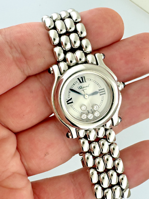 Chopard Happy Sport 26mm Steel 5 Diamond White Dial 8245 Ladies