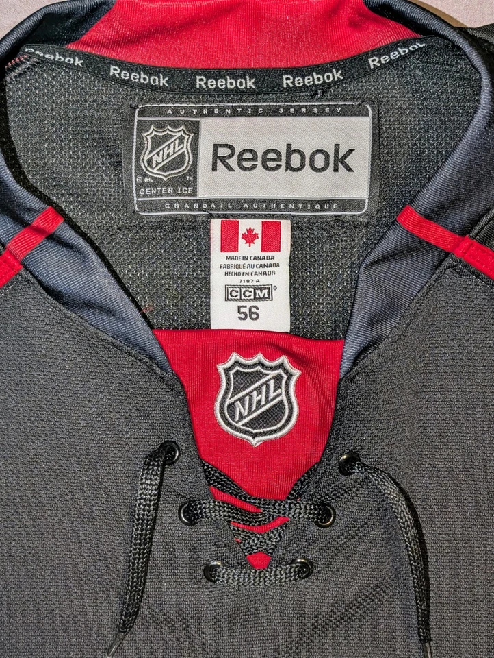 Camiseta deportiva alternativa Reebok Edge de los Senadores de Ottawa firmada auténtica RARA Foto 4 de 4