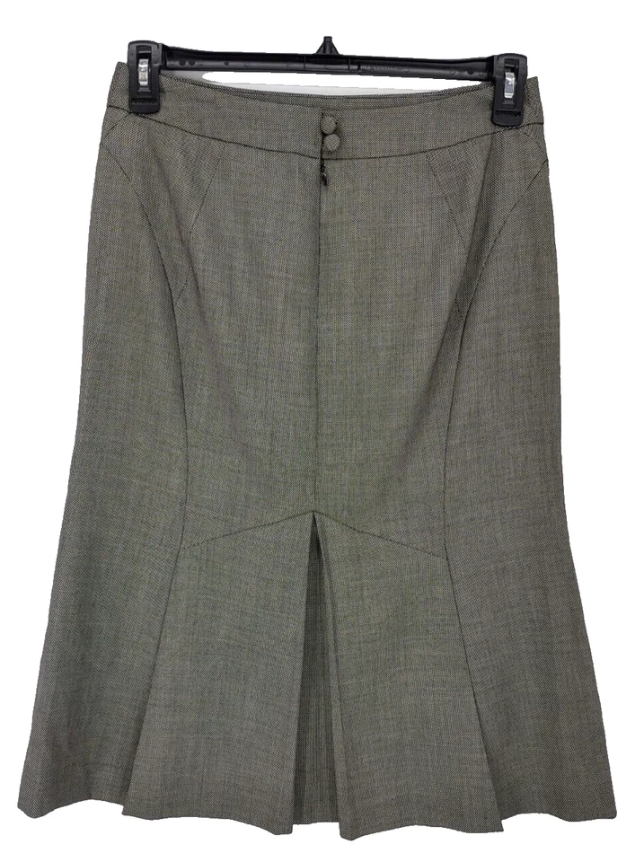 Falda Ann Taylor Loft Para Mujer Talla 6 Gris Mezcla Lana Plisada Cremallera Trasera Foto 4 de 4