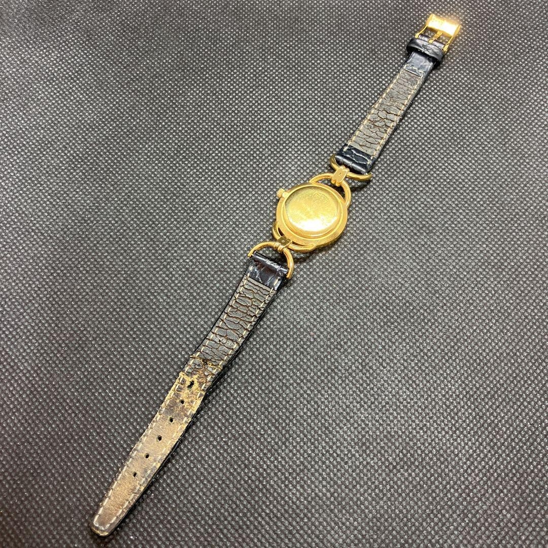 Gucci 6000L Watch Ladies 23mm Quartz Round Gold Dial Swiss Made