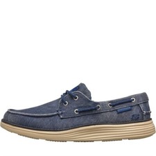SKETCHERS Mens Vintage Goga Mat Arch® Cushion Washed Canvas Boat Shoes - UK 6-13