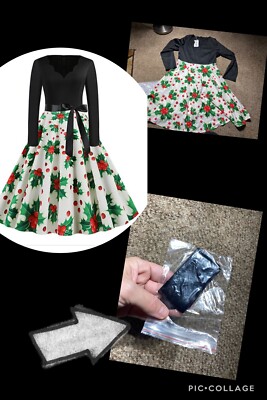 slim fit dress slacks Retro Stage Vintage Christmas Swing Dress main image 0