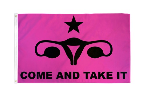 Feminist Come & Take It Flag 3x5ft Uterus Flag Protest Flag - Picture 2 of 2