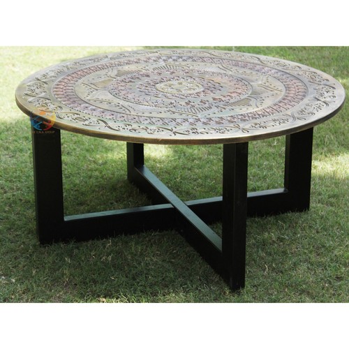 Wood Folding Dining Table, Handmade Farmhouse Living Room Table, Iron Leg Table - Bild 1 von 44