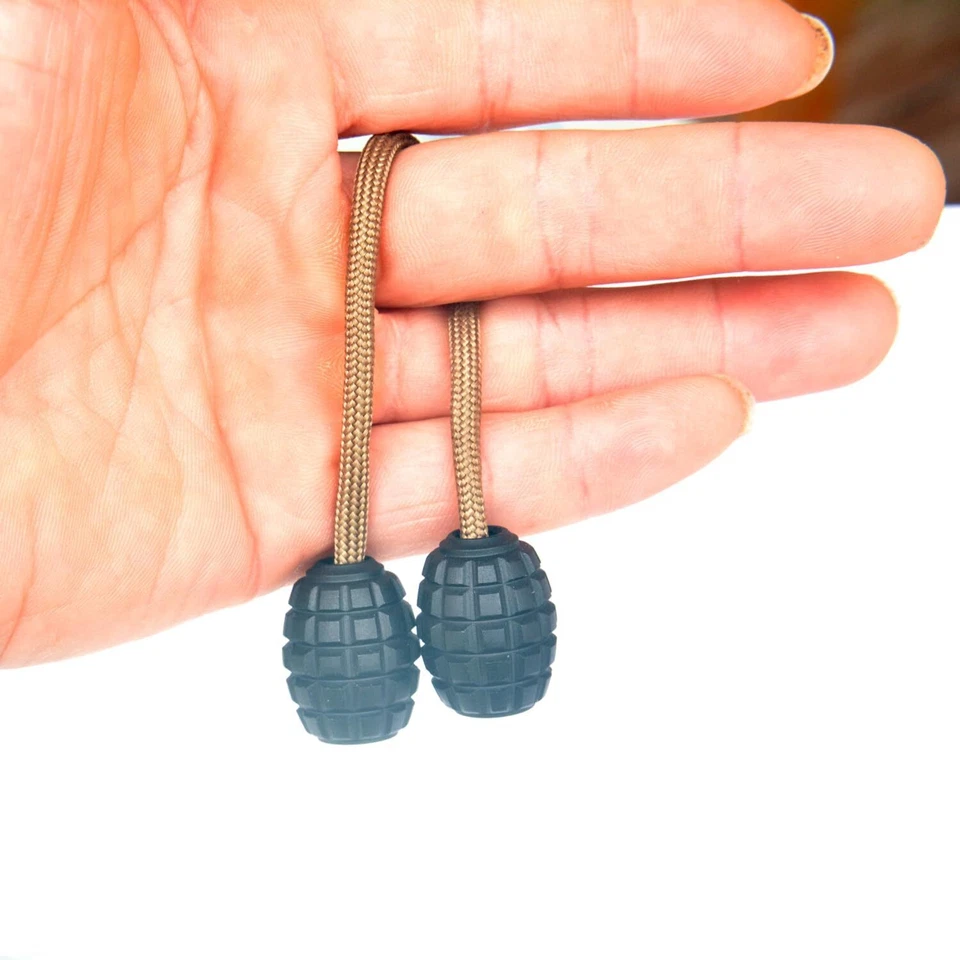 Barrel Shape Grenade Texture Solid Titani TC4 Lanyard Big Bead EDC DIY Paracord - Image 4 of 4