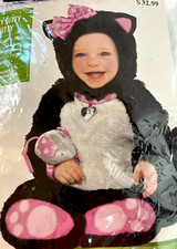 Fluffy Kitty Cat Infant/Baby Halloween Costume 12-24 Mo. Warm Bodysuit, Open Box