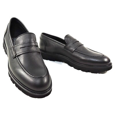 CASADEI ?? MEN\'S BLACK SOFT LEATHER COMFORT PENNY LOAFERS CASADEI ?? MEN main image 4