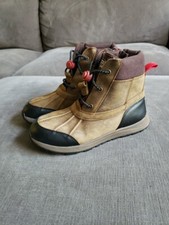 Size 5 - UGG KIDS TURLOCK LEATHER WEATHER WALNUT WATERPROOF SNOW BOOTS