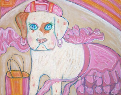 AMERICAN BULLDOG Supermodel Dog Art Print 8 x 10 Signed by Artist KSams