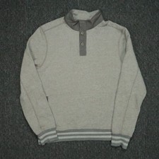 Lululemon Sweater Mens Large Gray Pullover Collared Long Sleeve Varsity