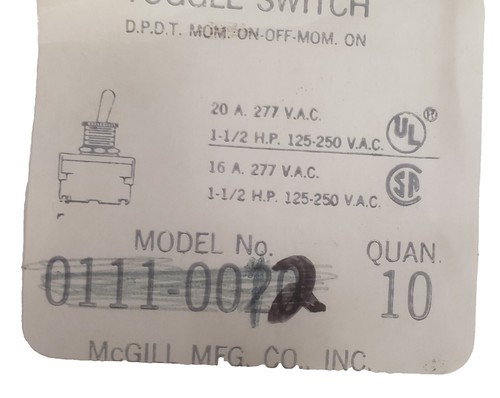 McGill On/Off Switch 15A 277VAC 3/4HP 125-277VAC - Foto 12