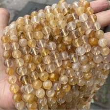 4-10mm Genuine Natural Yellow Golden Healer Quartz Beads for Jewelry Making DIY