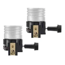 2 Pack Lamp Socket Replacement, UL Listed E26/E27 Light Socket Replacement