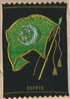 Fahne (Flagge) von Ägypten (Egypt) Seidenbild Turmac um 1930