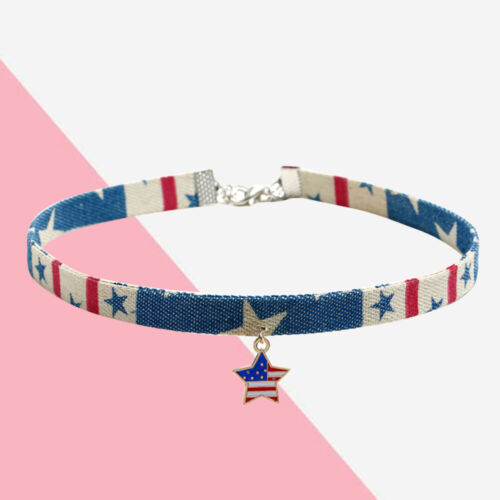  Pendant Choker Five-pointed Star American Flag Necklace Accessories - Afbeelding 1 van 18