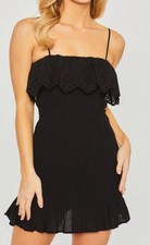 Zara Mini Black Dress M. Stretch Black Dress/Zara Ruffle Black Mini Dress Size M