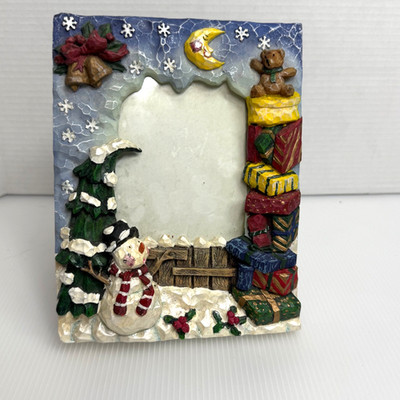 VTG 2000 Figi Graphics Snowman Christmas Photo Frame Holiday 4 x6  3D