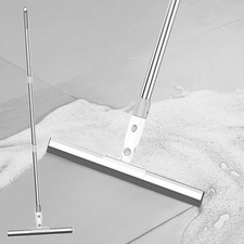Silicone Floor Squeegee for Shower - Long Handle Water Wiper Scraper Mop Dust