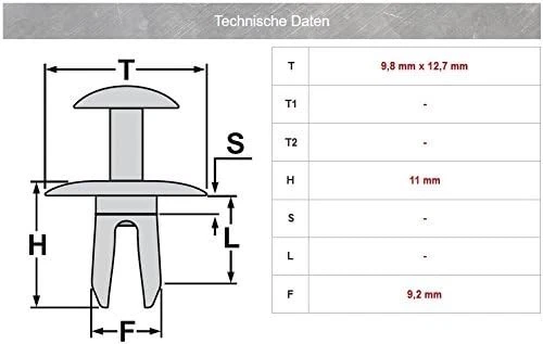 Clipes de guarnição de bota de carro, fijadores de plástico compatible con Merc Foto 2 de 2