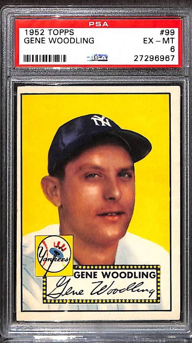 Deal for 1952 Topps #99 GENE WOODLING PSA 6 EX-MT 27296967